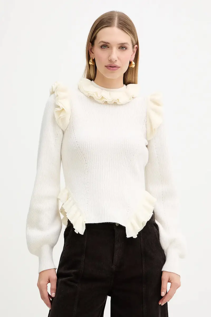 maglione con lana Beige