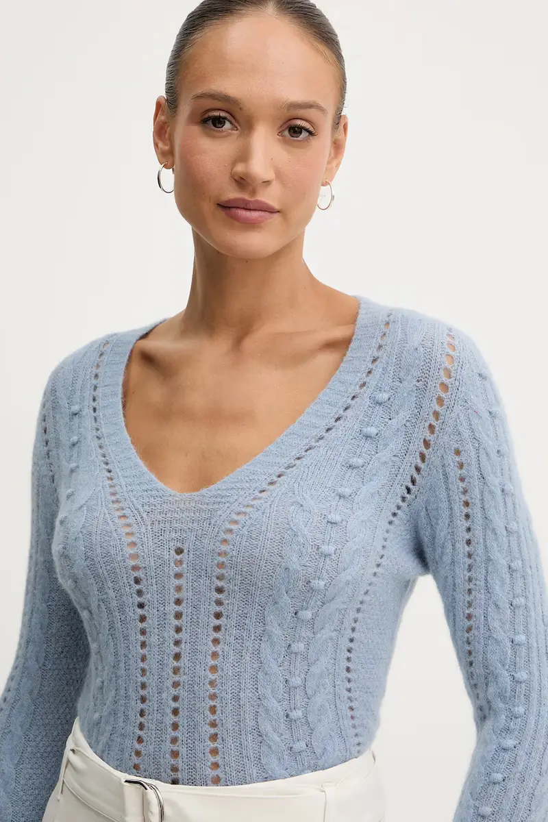 maglione con lana Blu miniatura 4