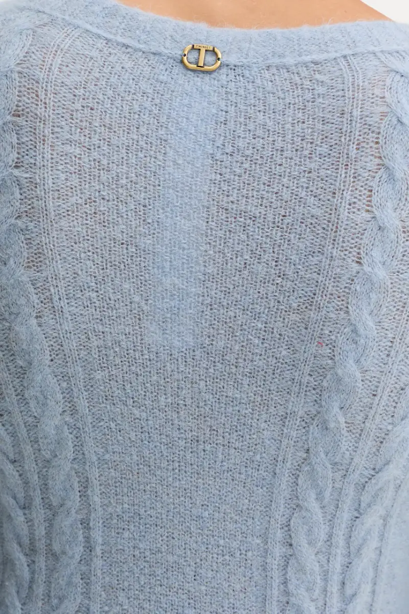 maglione con lana Blu miniatura 5