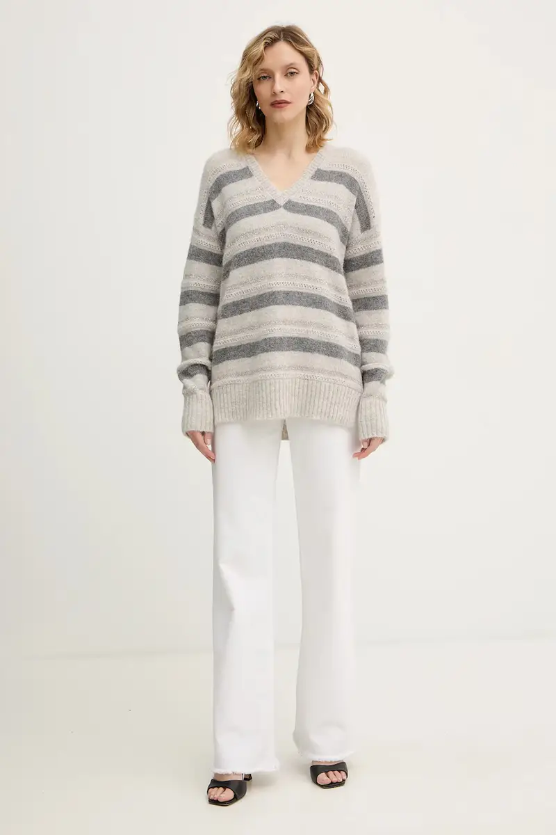 maglione con lana Grigio miniatura 2