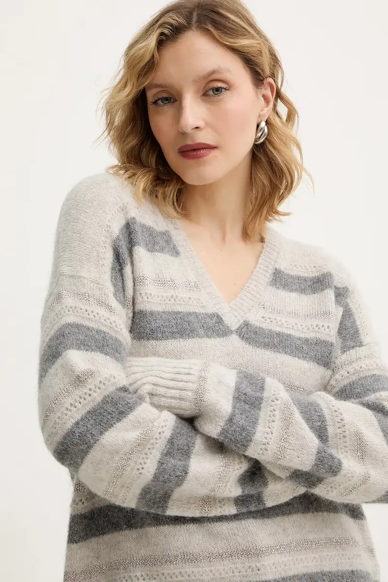 maglione con lana Grigio miniatura 4