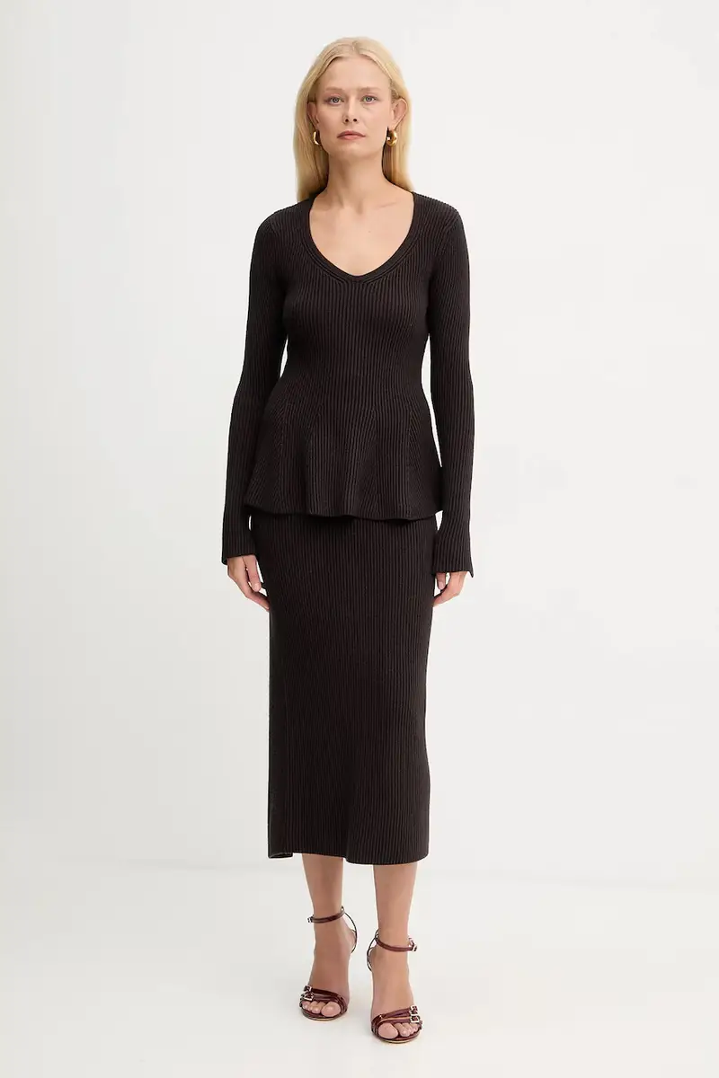 maglione con lana Marrone miniatura 2