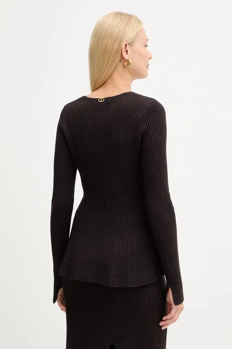 maglione con lana Marrone miniatura 3