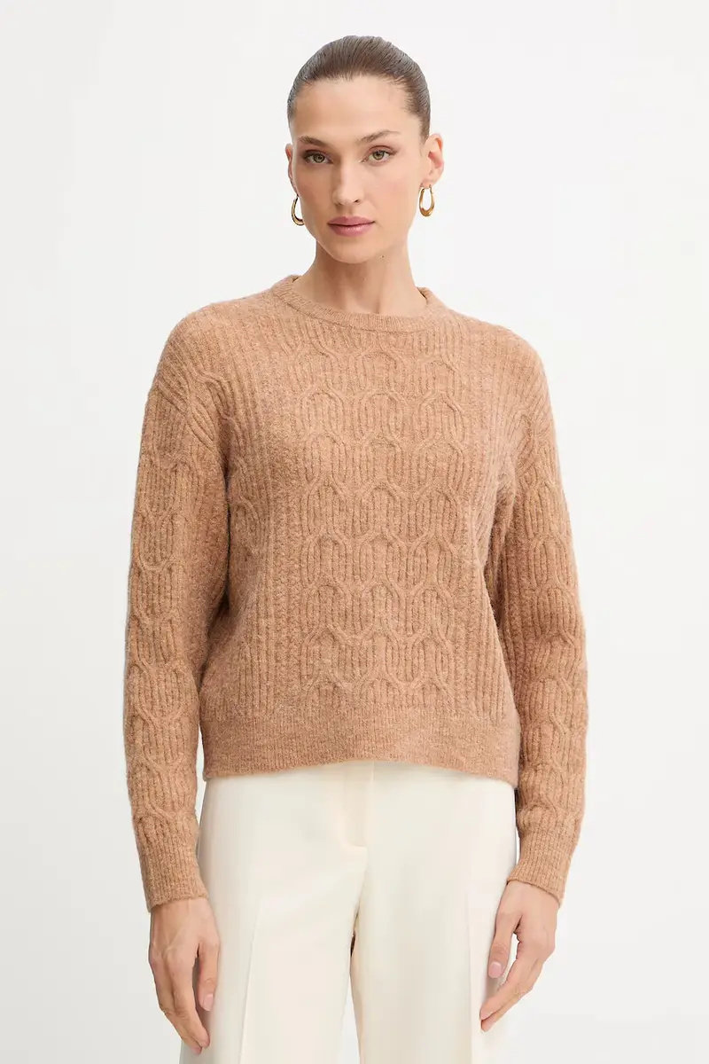 maglione con lana Marrone