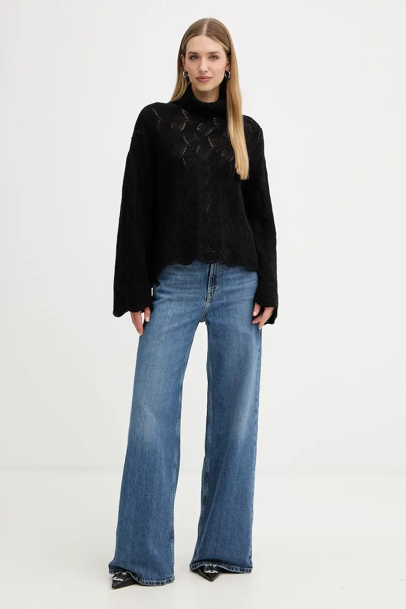 maglione con lana Nero miniatura 2