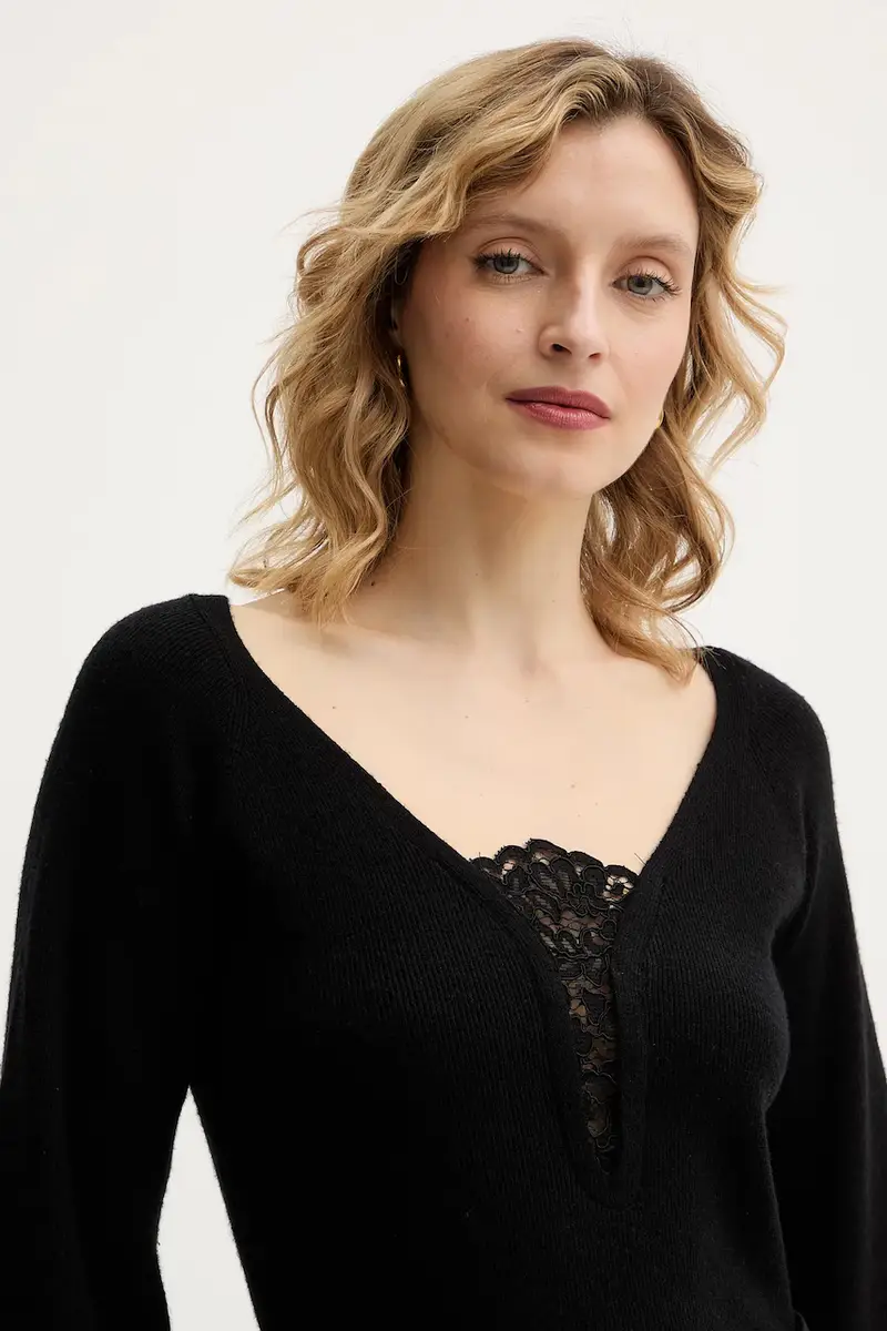 maglione con lana Nero miniatura 4