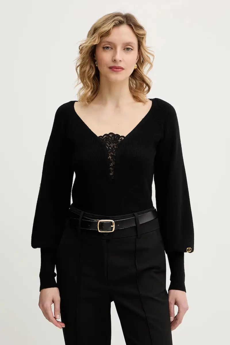 maglione con lana Nero