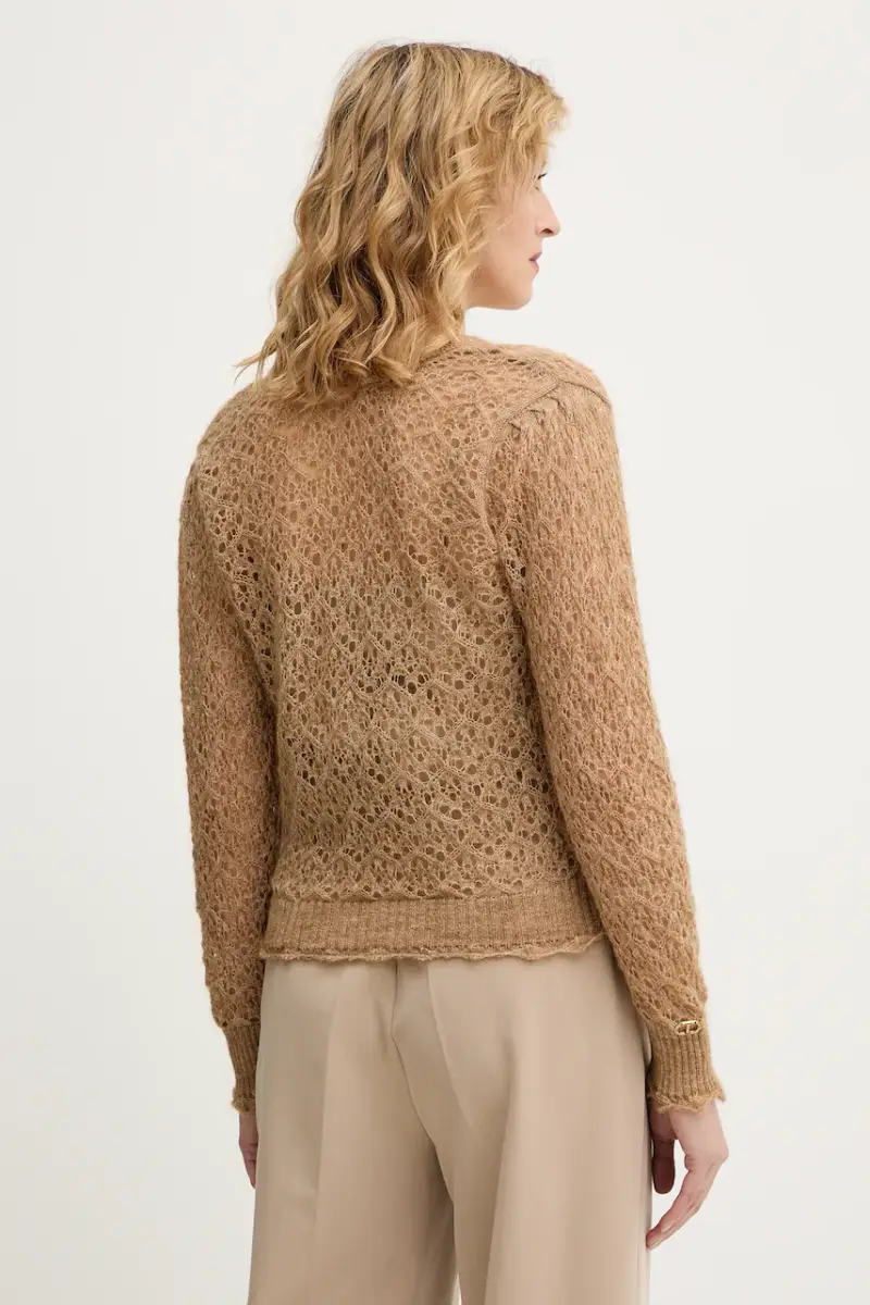 maglione con mohair Beige miniatura 3
