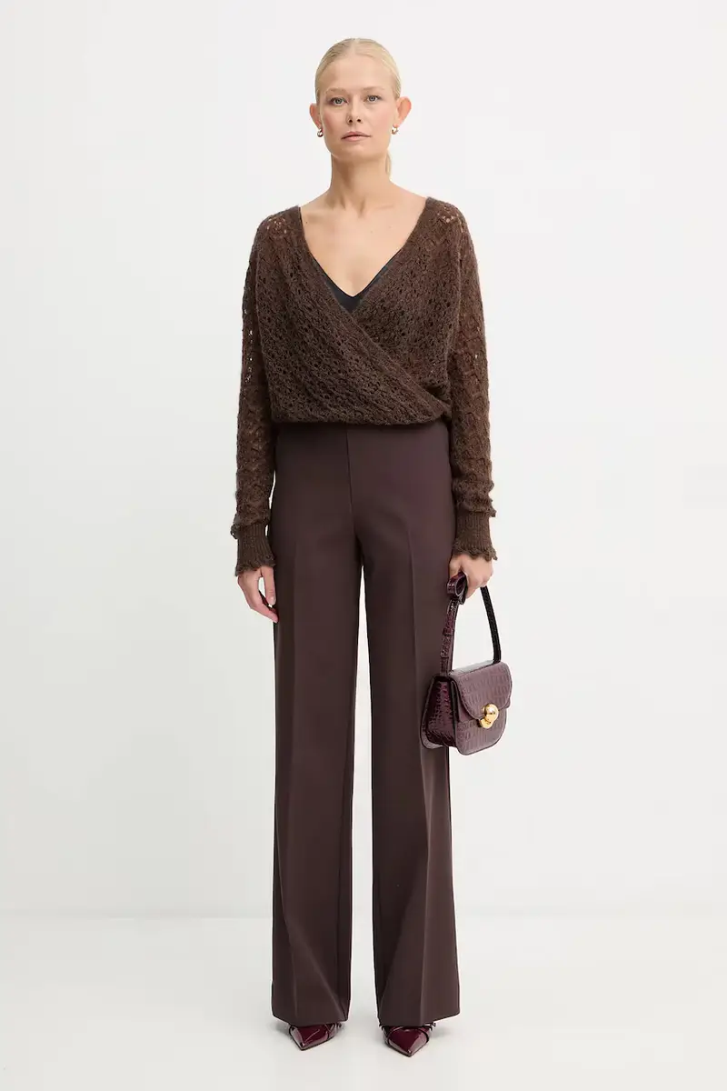 maglione con mohair Marrone miniatura 2