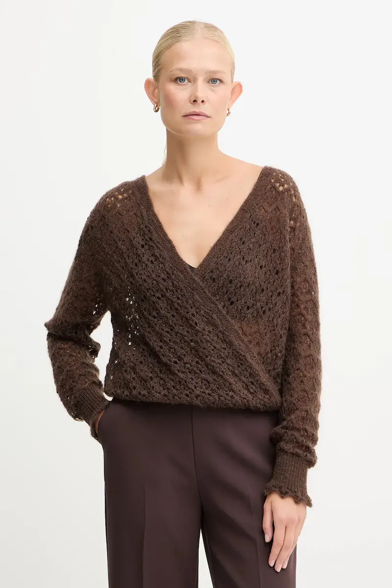 maglione con mohair Marrone