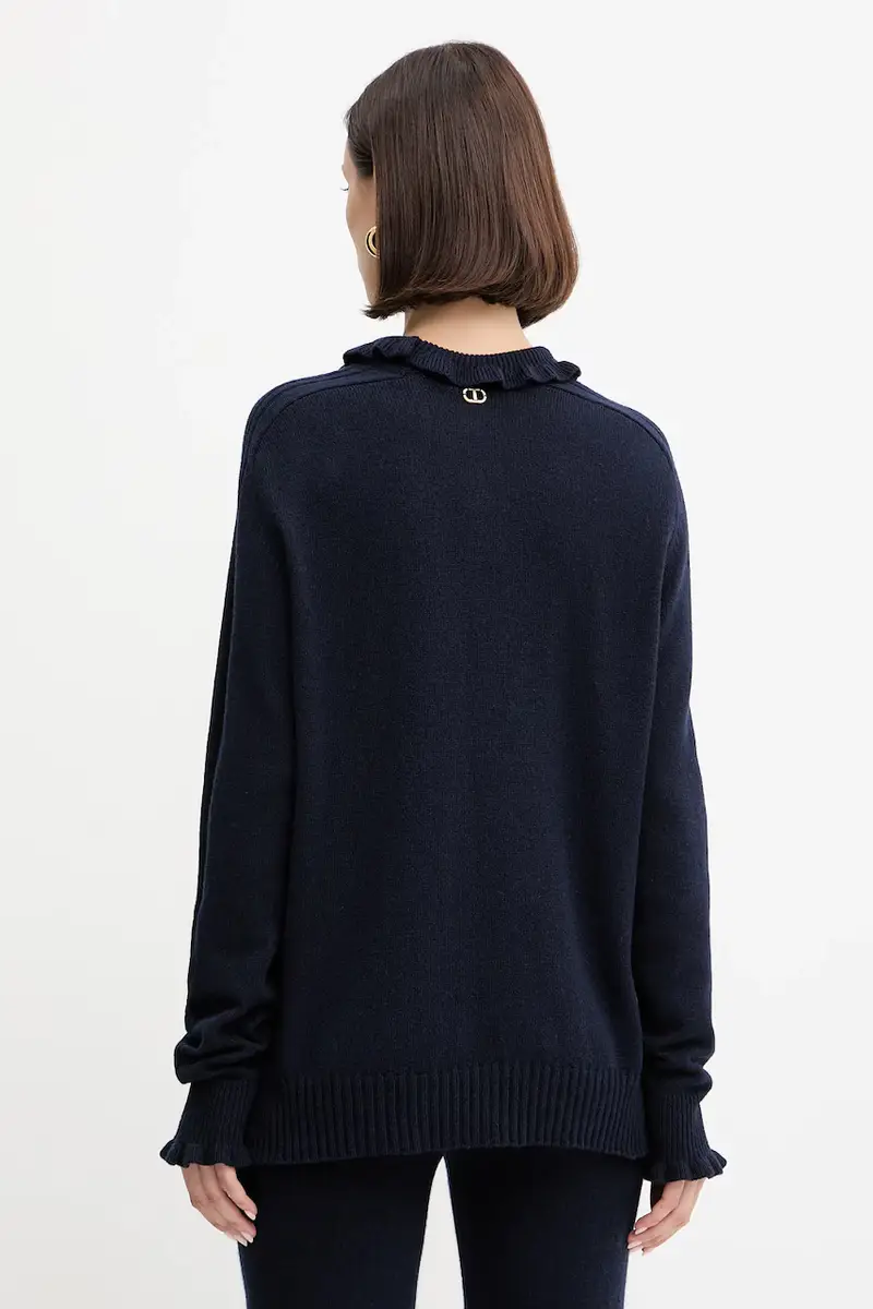 maglione in lana Blu navy miniatura 3