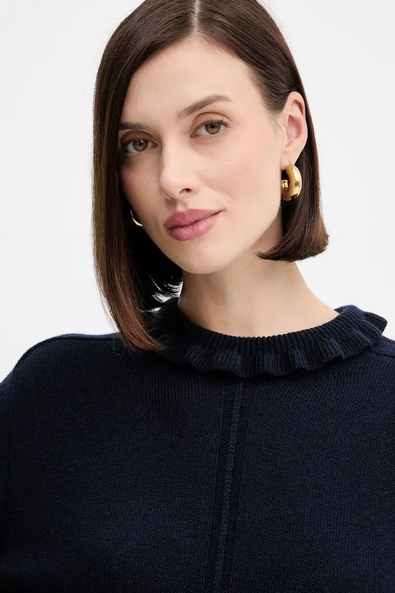 maglione in lana Blu navy miniatura 4