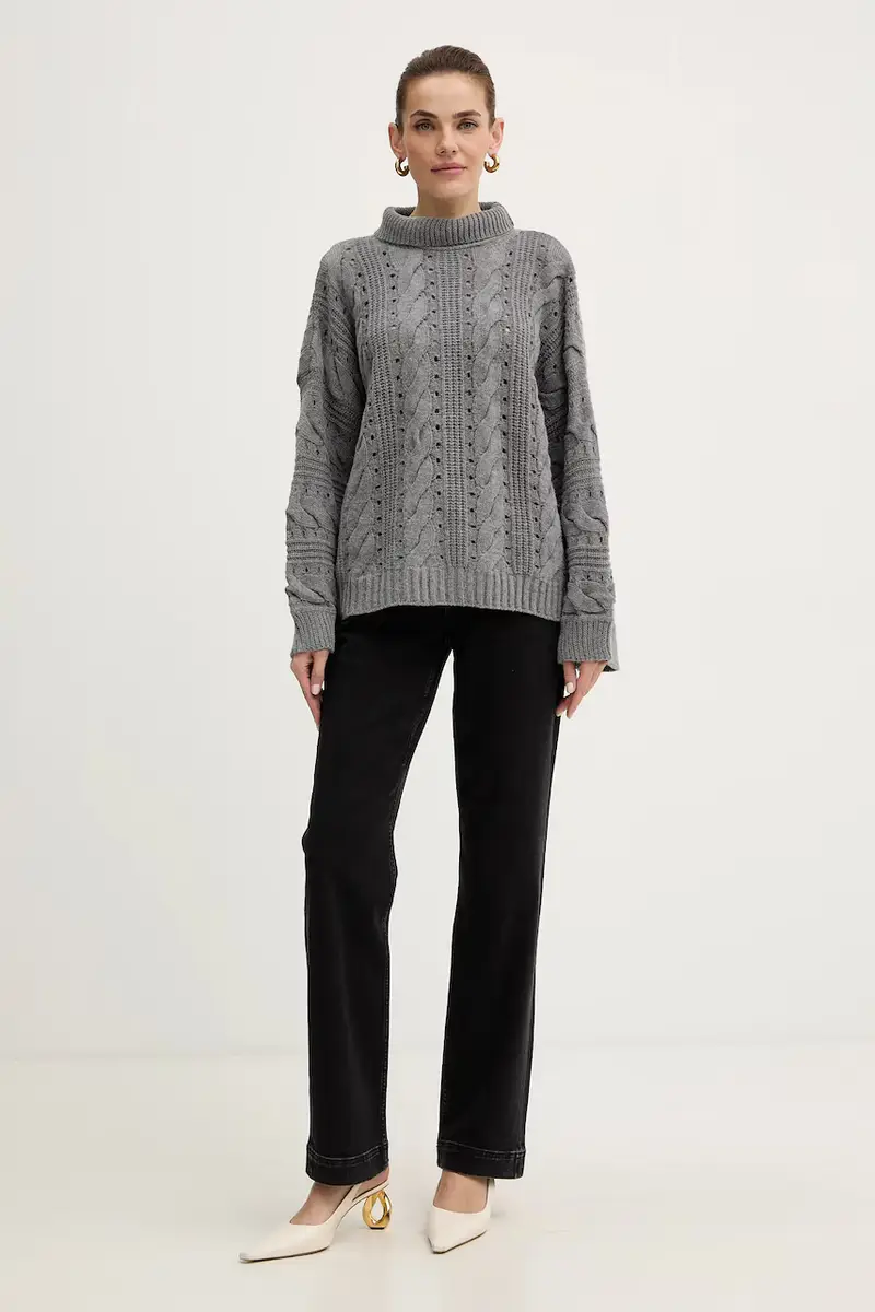 maglione in lana Grigio miniatura 2