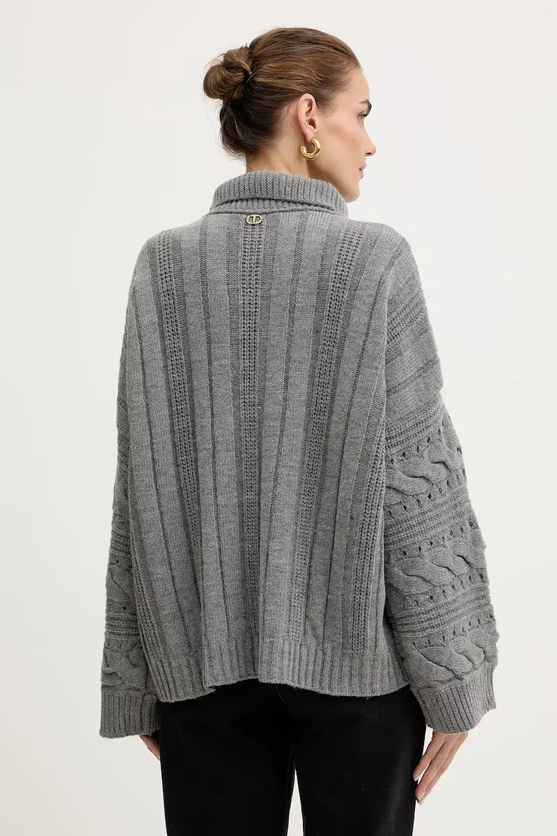 maglione in lana Grigio miniatura 3