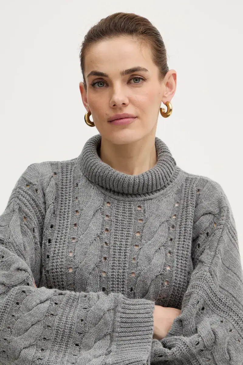 maglione in lana Grigio miniatura 4