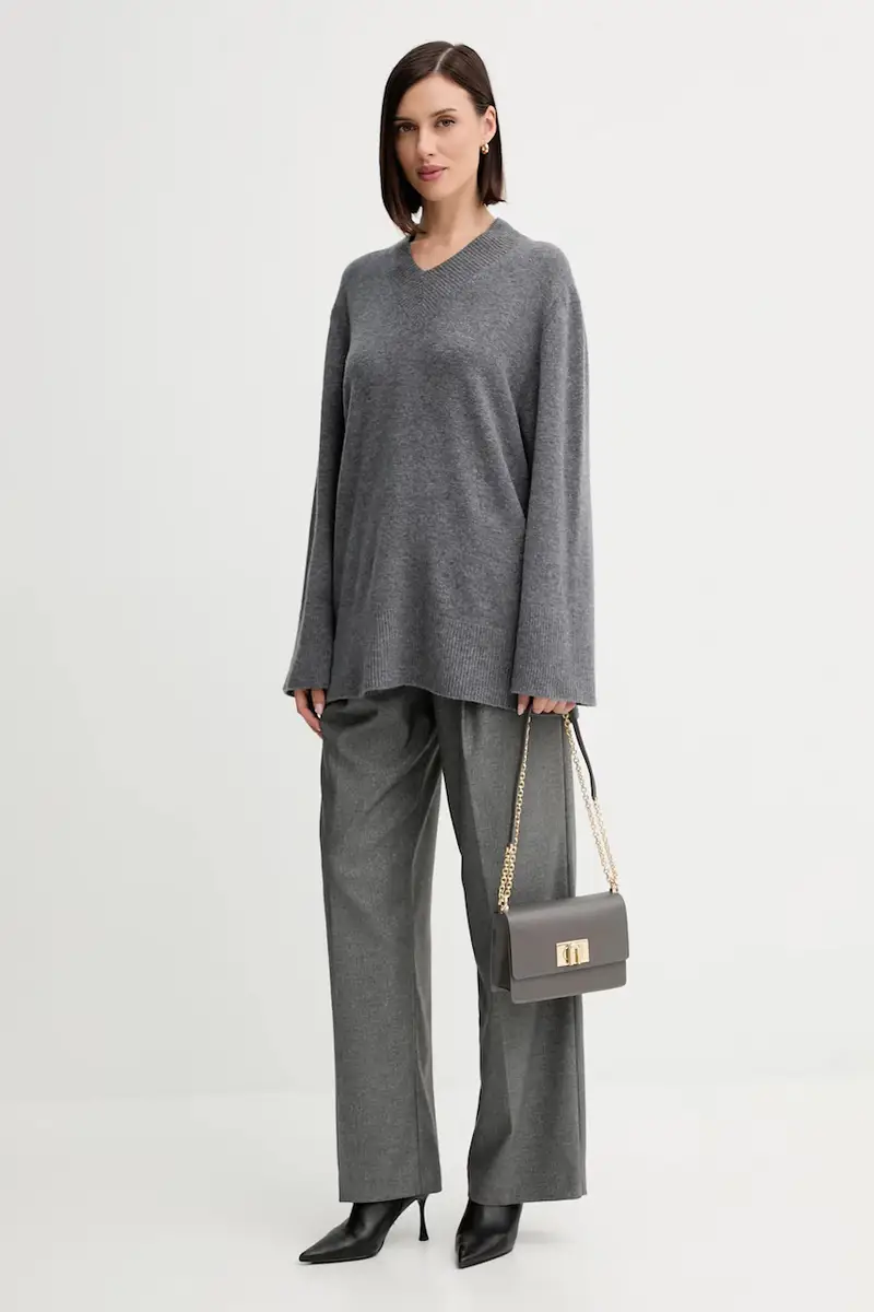 maglione in lana Grigio miniatura 2