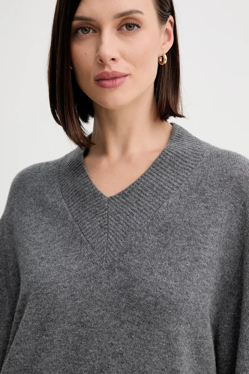 maglione in lana Grigio miniatura 4