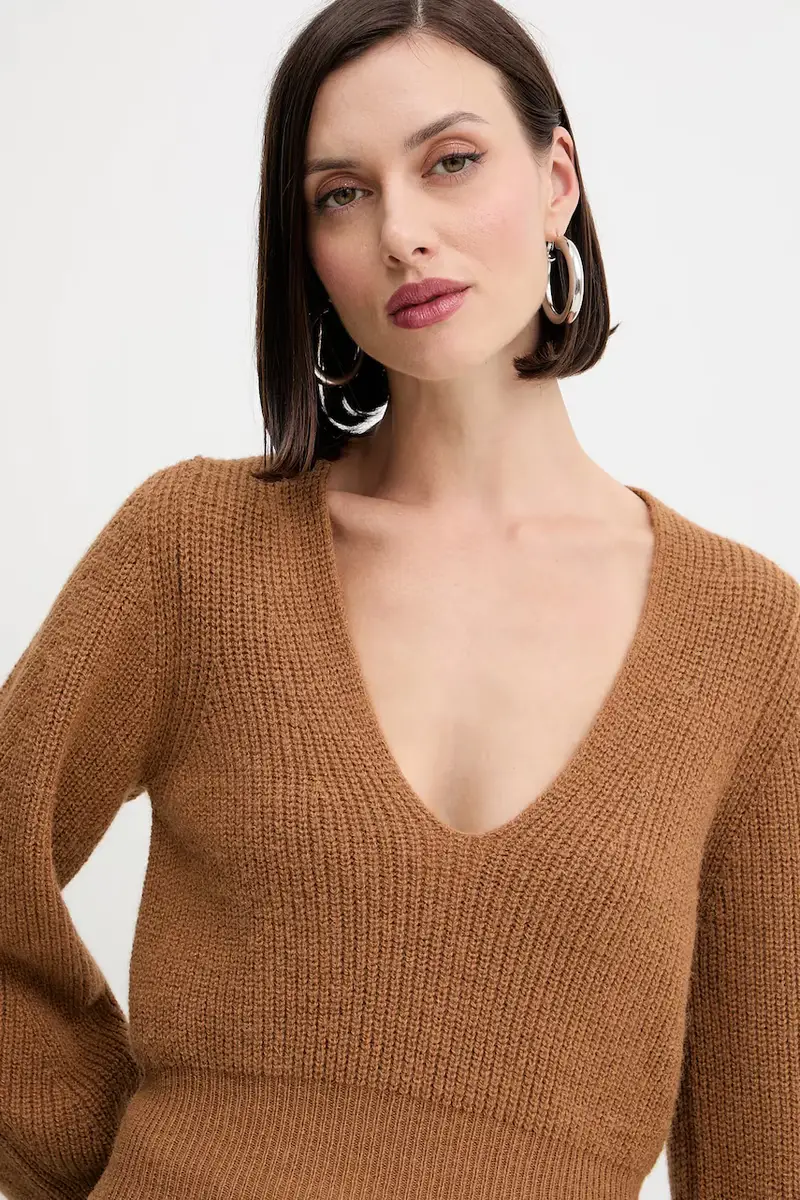 maglione in lana Marrone miniatura 4