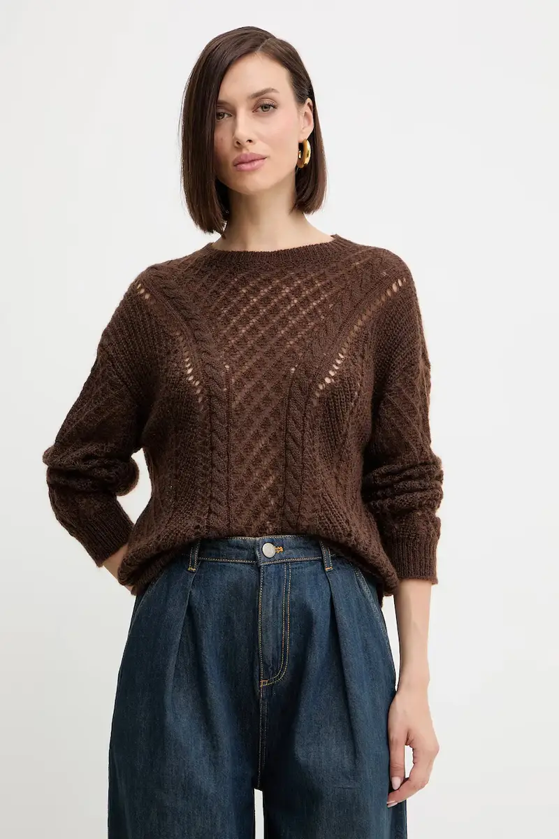 maglione in lana Marrone