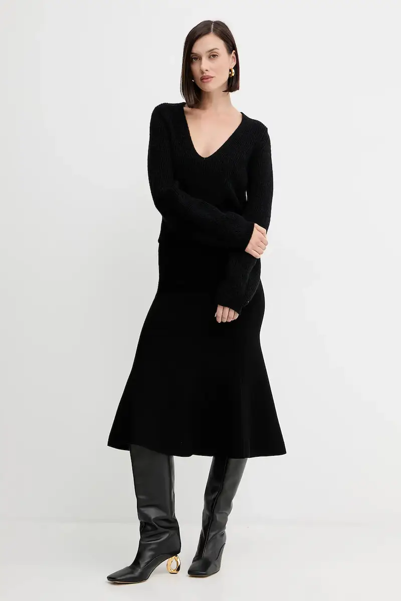 maglione in lana Nero miniatura 2