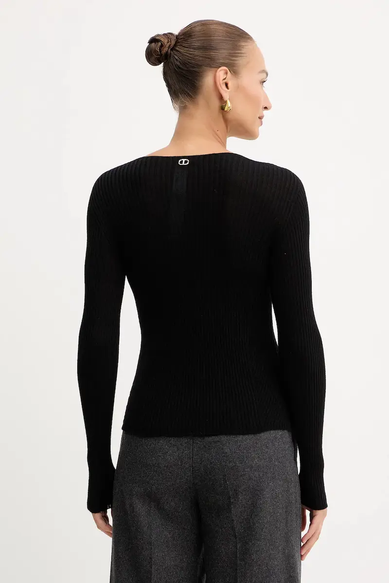 maglione in lana Nero miniatura 3