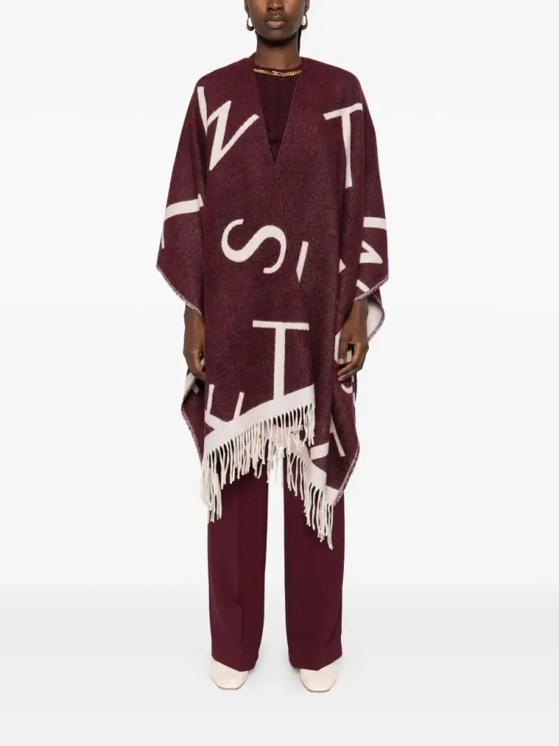 Mantella Borgogna con Stampa e Frange Vinaccio miniatura 3