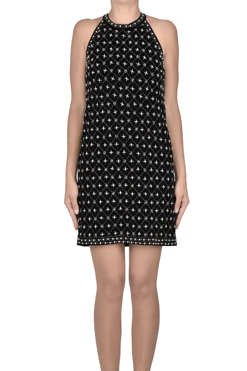 Mini abito con applicazioni gioiello