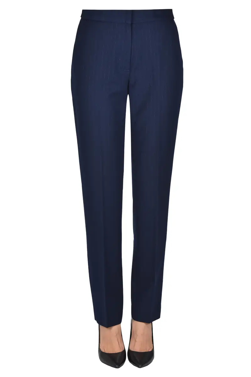 Pantaloni gessati Blu