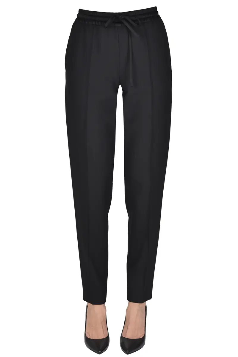 Pantaloni in misto lana Nero