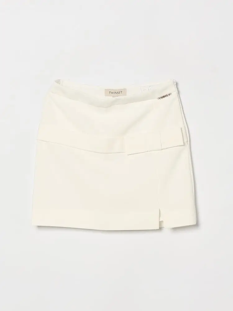 minigonna kids/junior in cotone bianco con fiocco