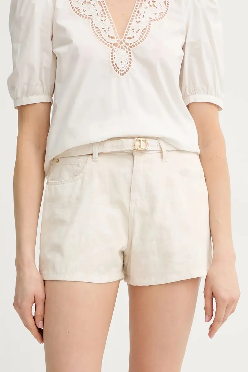 pantaloncini in cotone colore beige 251TT2205