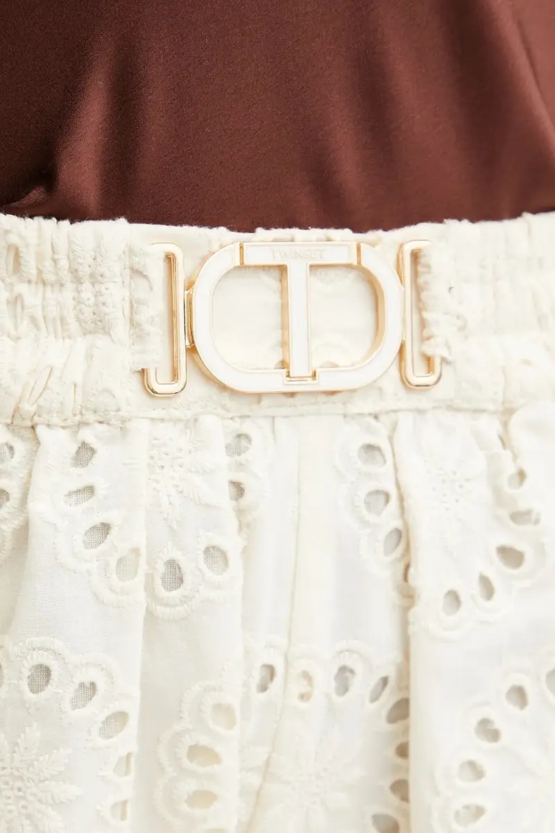 pantaloncini in cotone donna colore beige 251TT2363 miniatura 4