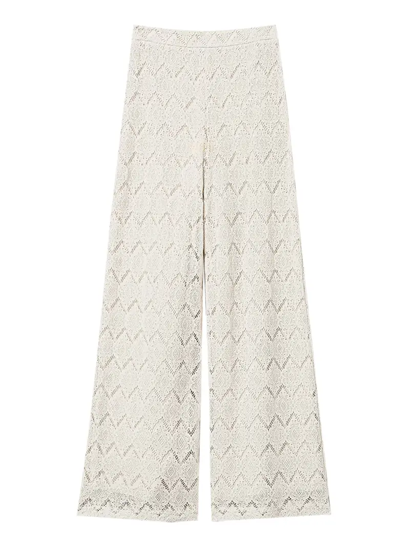 pantalone palazzo twin set da donna - beige