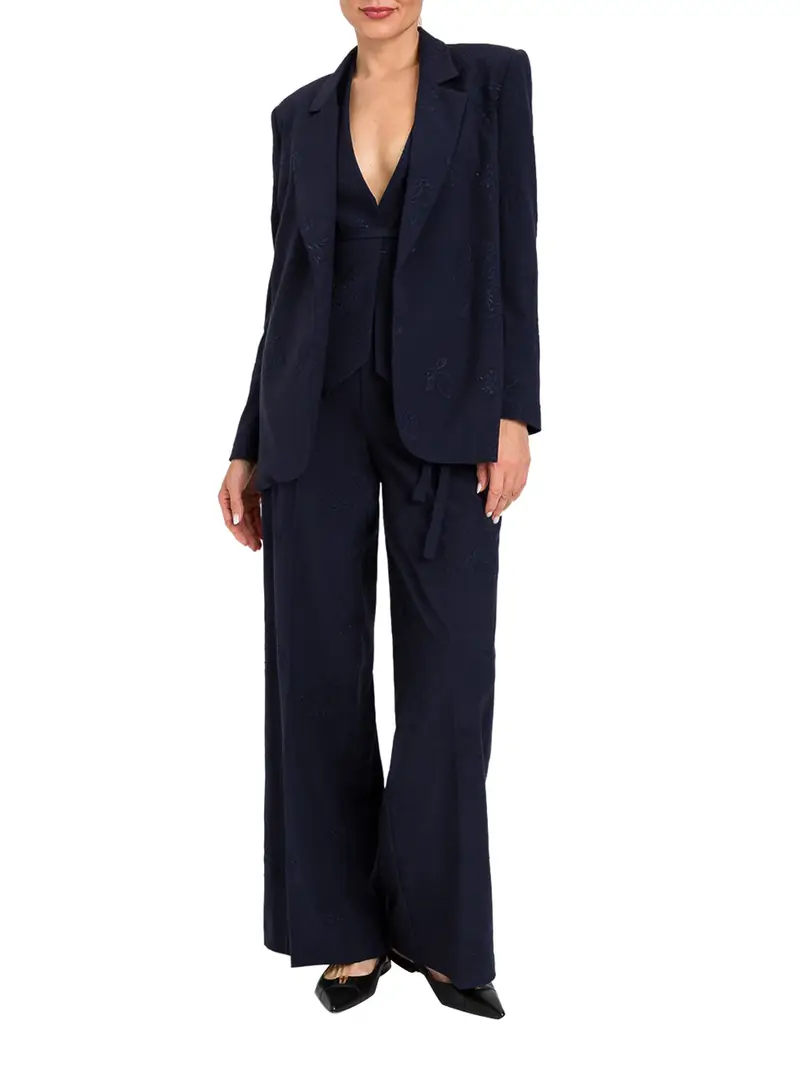 pantalone palazzo twin set da donna - blu