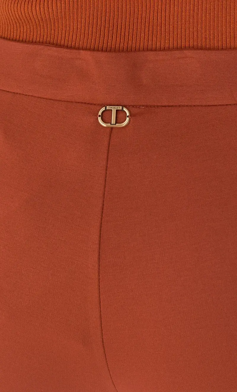 Pantalone twinset con bottoni alla caviglia, colore bruciato miniatura 2