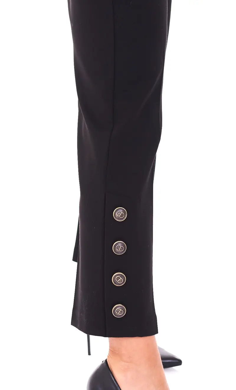 Pantalone twinset con bottoni alla caviglia, colore nero miniatura 2