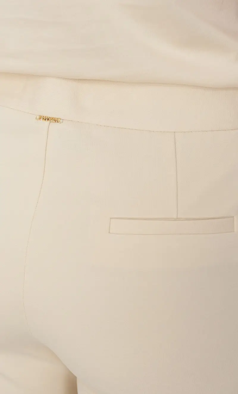 Pantalone twinset dritto vita alta, colore panna miniatura 2