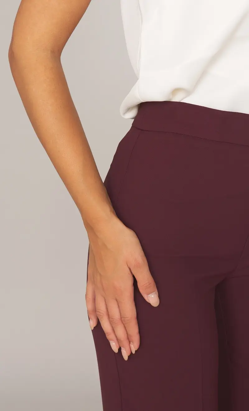 Pantalone twinset palazzo, colore bordeaux miniatura 2
