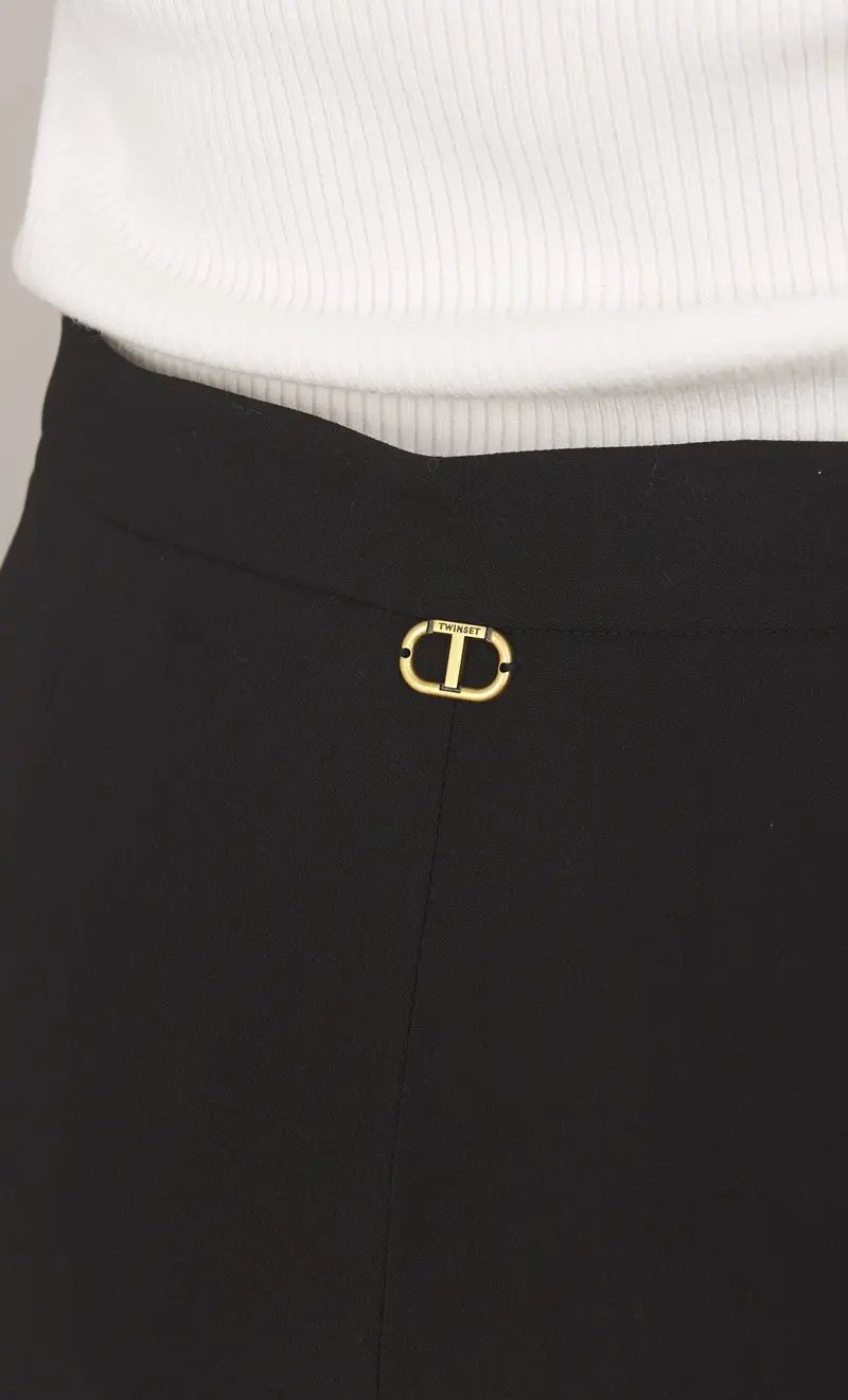 Pantalone twinset palazzo vita alta, colore nero miniatura 2