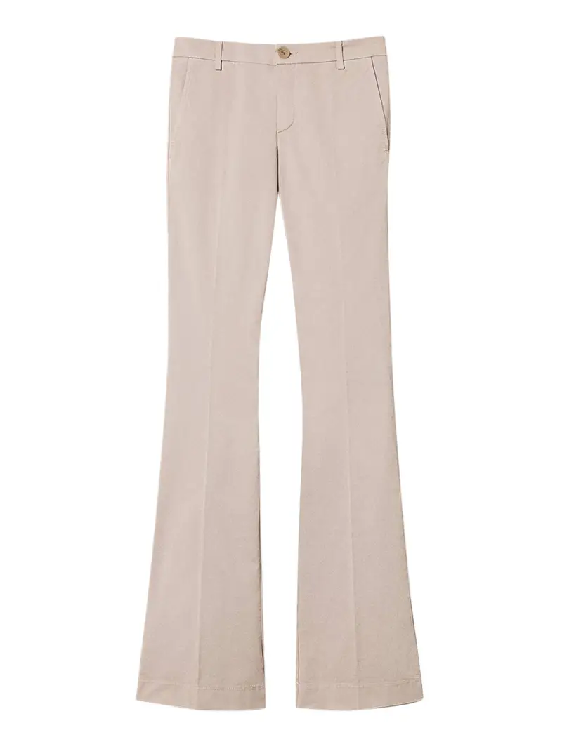 pantalone zampa twin set da donna - beige
