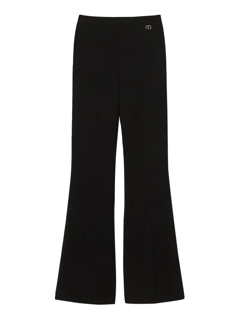 pantalone zampa twin set da donna - nero