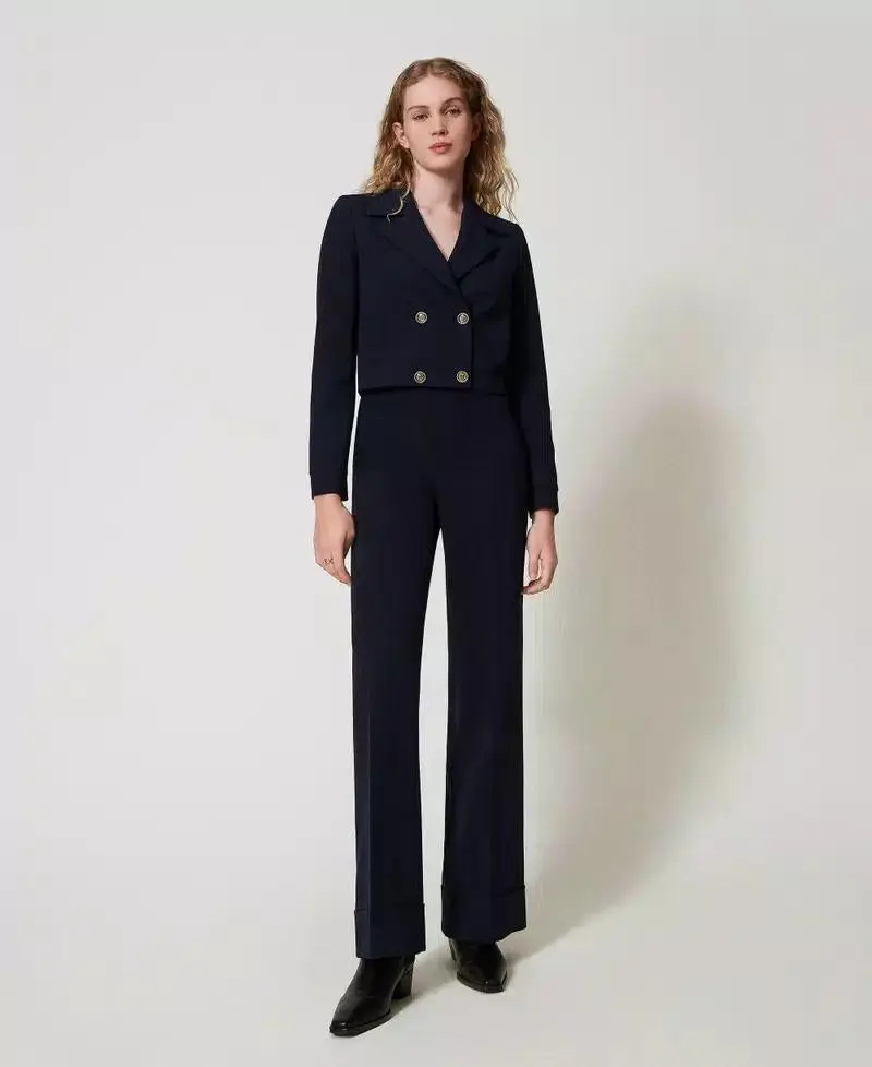 Pantaloni a vita alta blu