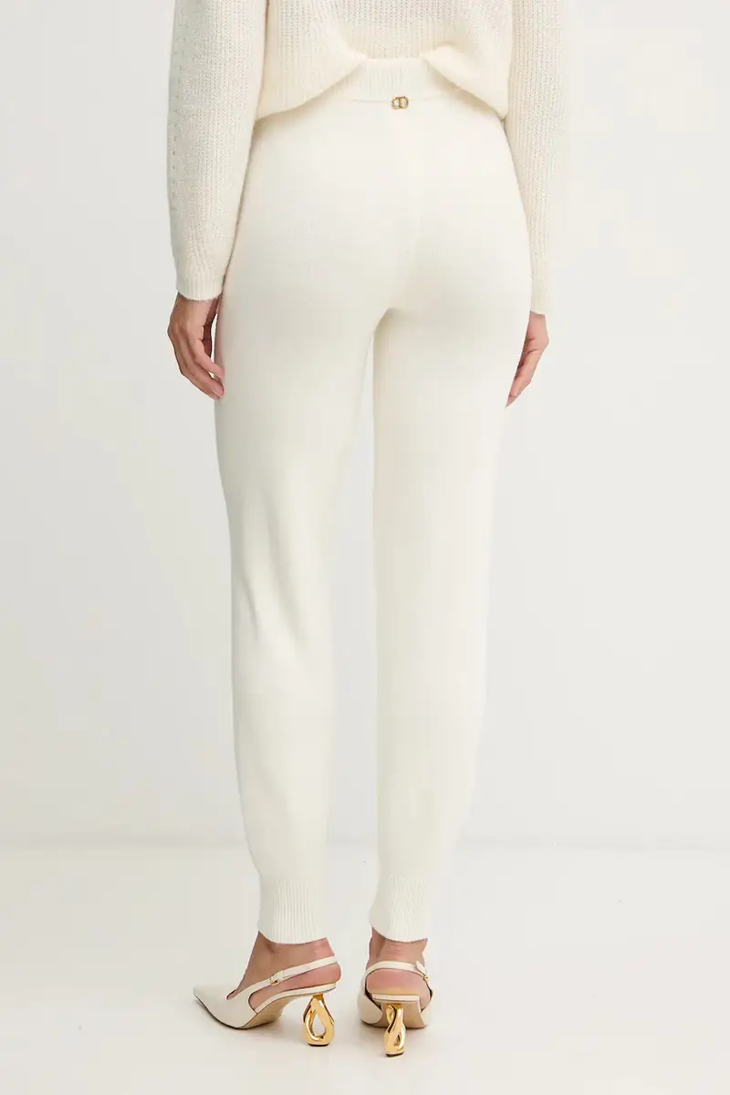 pantaloni con lana Beige miniatura 3