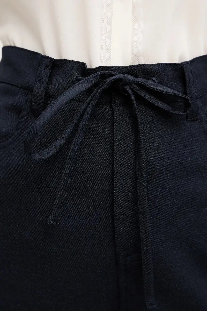 pantaloni con lana Blu navy miniatura 4