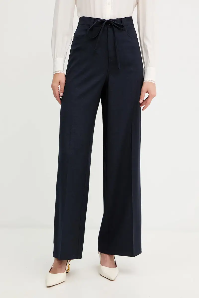 pantaloni con lana Blu navy