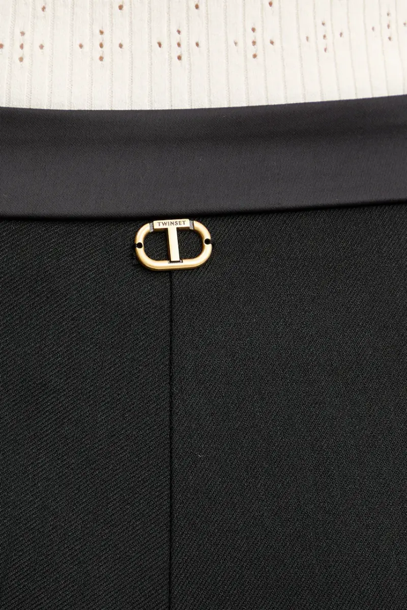 pantaloni con lana Nero miniatura 4