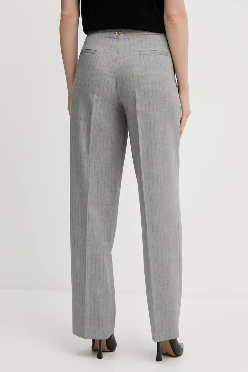 pantaloni in misto lana Grigio miniatura 3