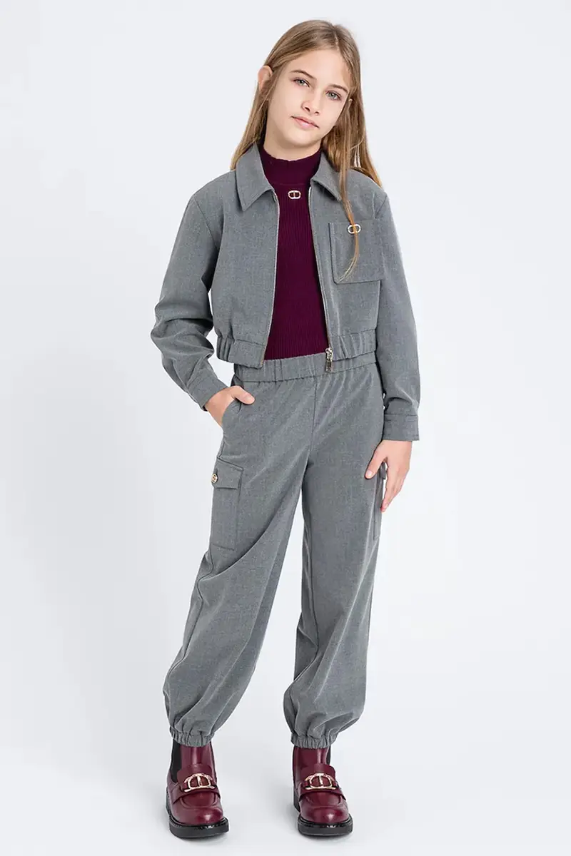 pantaloni per bambini colore grigio 252GJ2273