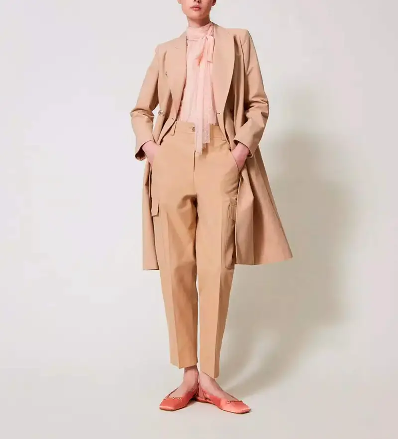 Twinset Pantaloni cargo Donna Marrone 4035232