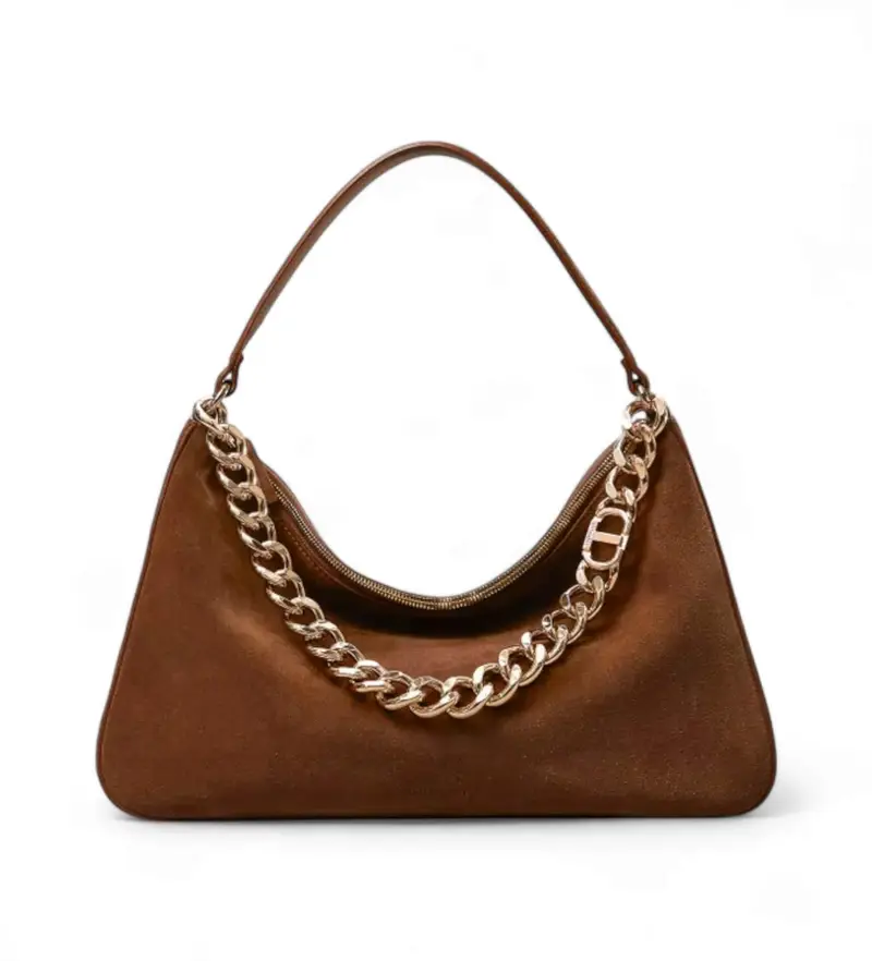 per donna 252TB7162 Borsa media "Liliane" in camoscio marrone (OSFA), Casual